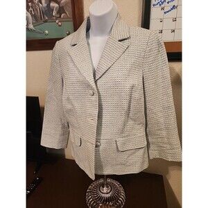 Old Navy Women's Baby Blue Striped Jacket Size M Medium Blazer Spring